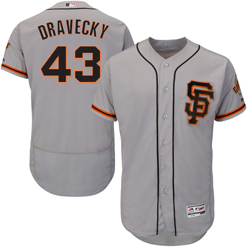 Giants #43 Dave Dravecky Grey Flexbase Authentic Collection Road 2 Stitched MLB Jersey